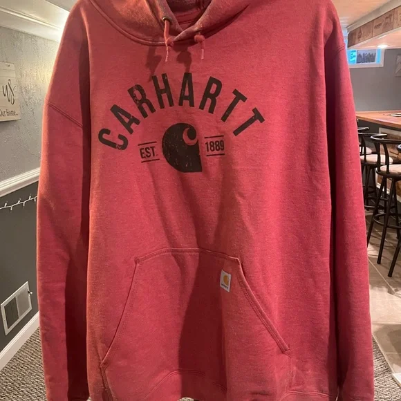 Carhartt Men's Brick Red Hoodie - Picture 1 of 2